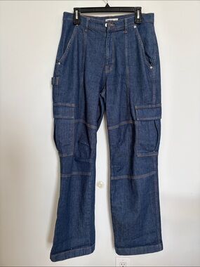 Jonathan Simkai Dark Blue Carpenter Cargo Jeans - Durable Work Denim